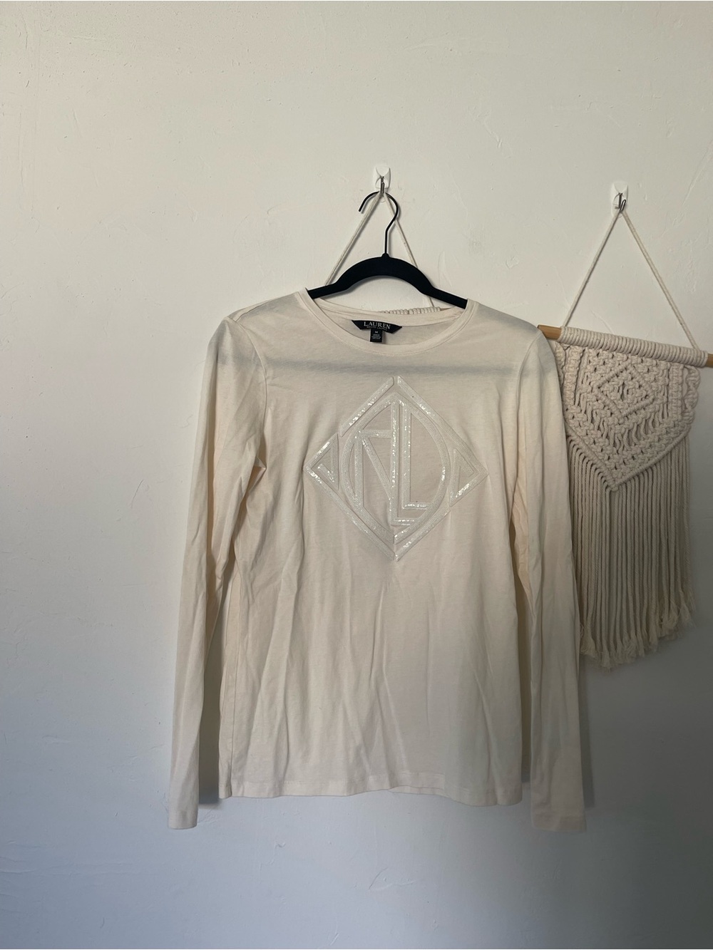 Lauren Ralph Lauren Long Sleeve Sequin Top